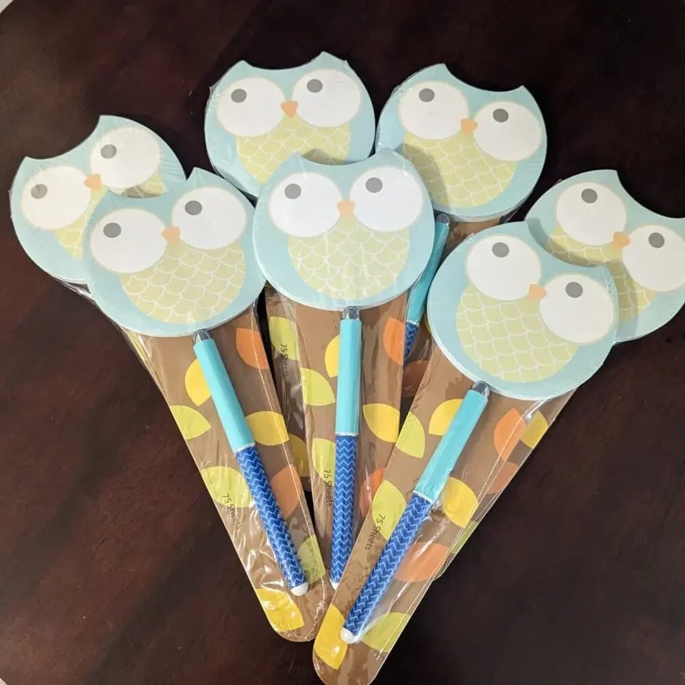 7 Owl Note Pad & Pen Party Favors